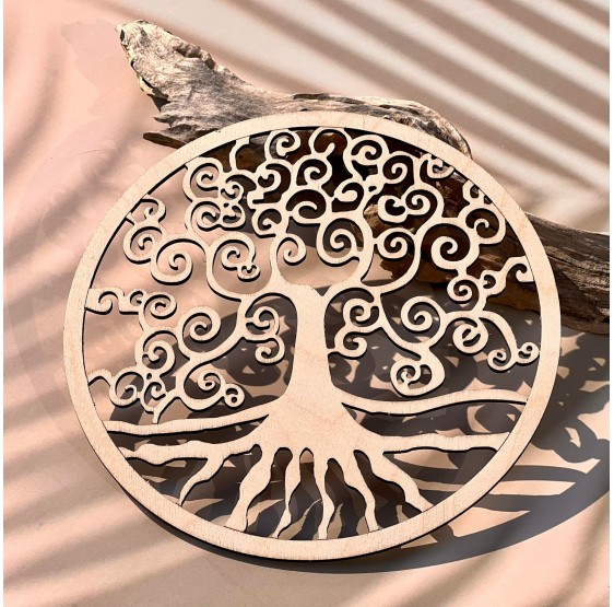 Arbre de Vie en bois - 12 cm - plaque bouleau