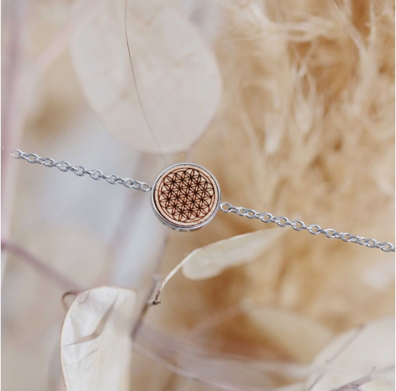 Bracelet Fleur de vie Skyla - NOYER - chaine