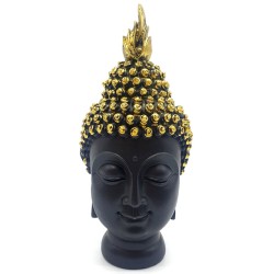 Statue Tête de Bouddha Noir et dorée