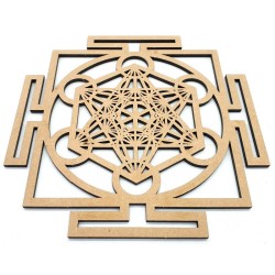 Plaque Metatron Yantra bois 20 cm
