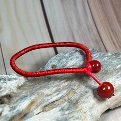 Bracelet chance tibétain rouge à perle fengshui