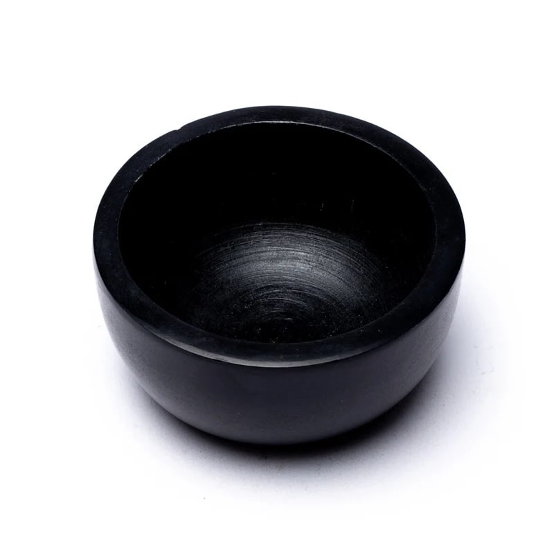bol encens pierre noire avec graviers blancs