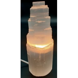 Lampe - pierre - selenite - montagne - 20cm