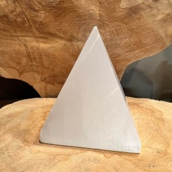 Pyramide Sélénite blanche 8 cm