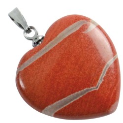 Pendentif Coeur Jaspe rouge