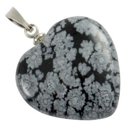 Pendentif Coeur Obsidienne Mouchetée