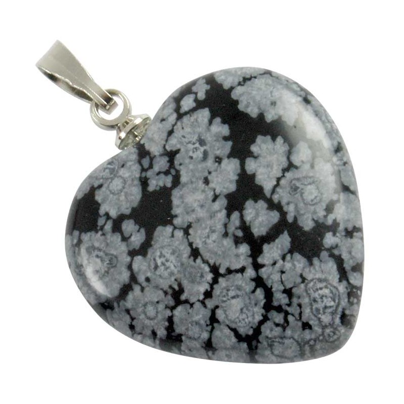 Pendentif Coeur Obsidienne Mouchetée