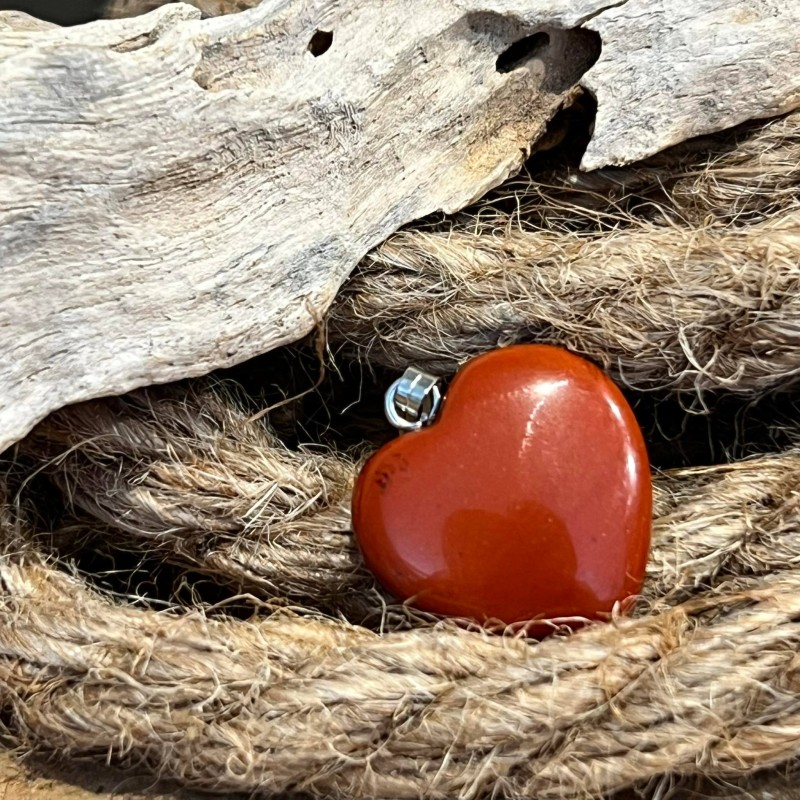 Pendentif Coeur Jaspe rouge