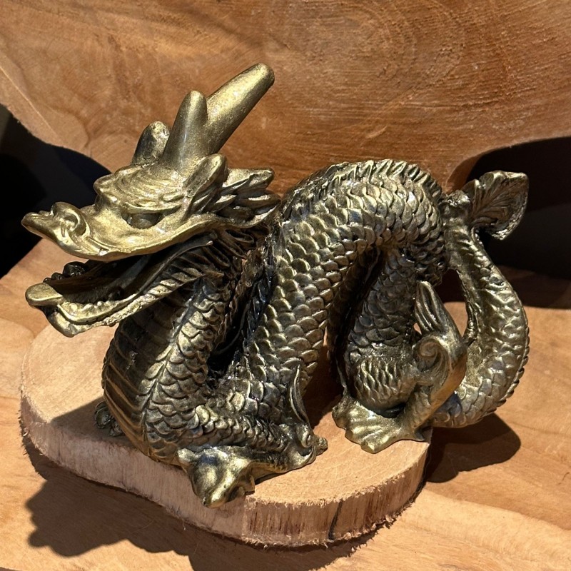 Dragon statue doré - Fengshui