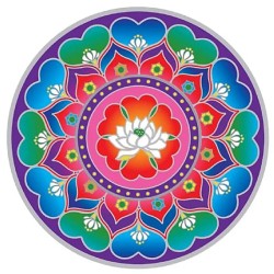 Autocollant - Lotus Coeur Mandala - sunseal - autocollant 14 cm