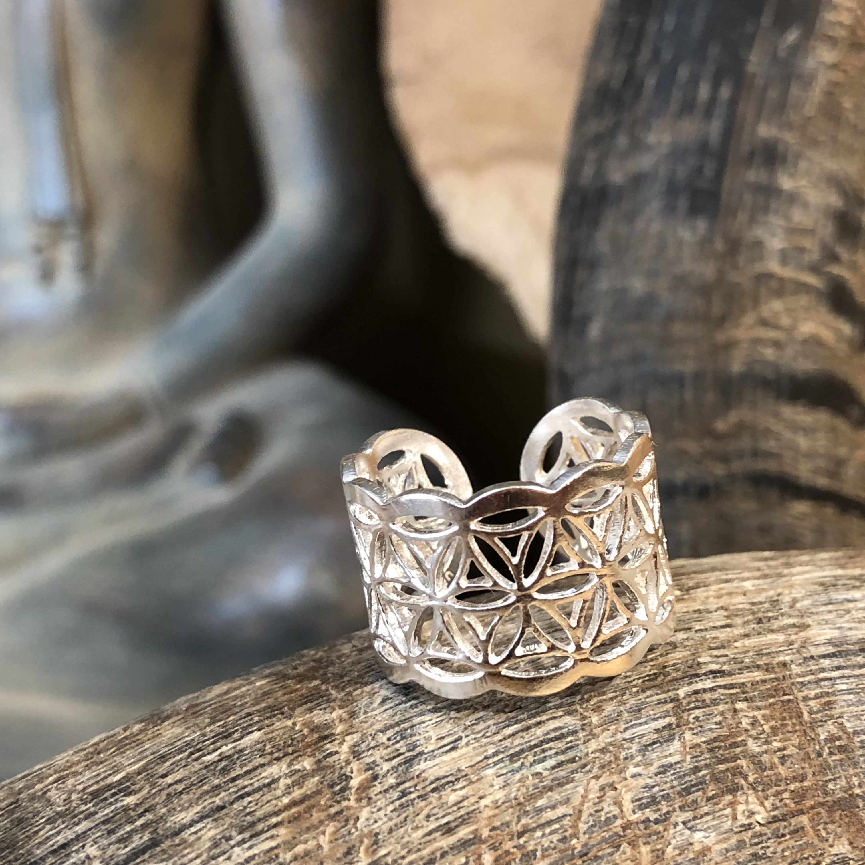 Bague fleur hotsell de vie argent